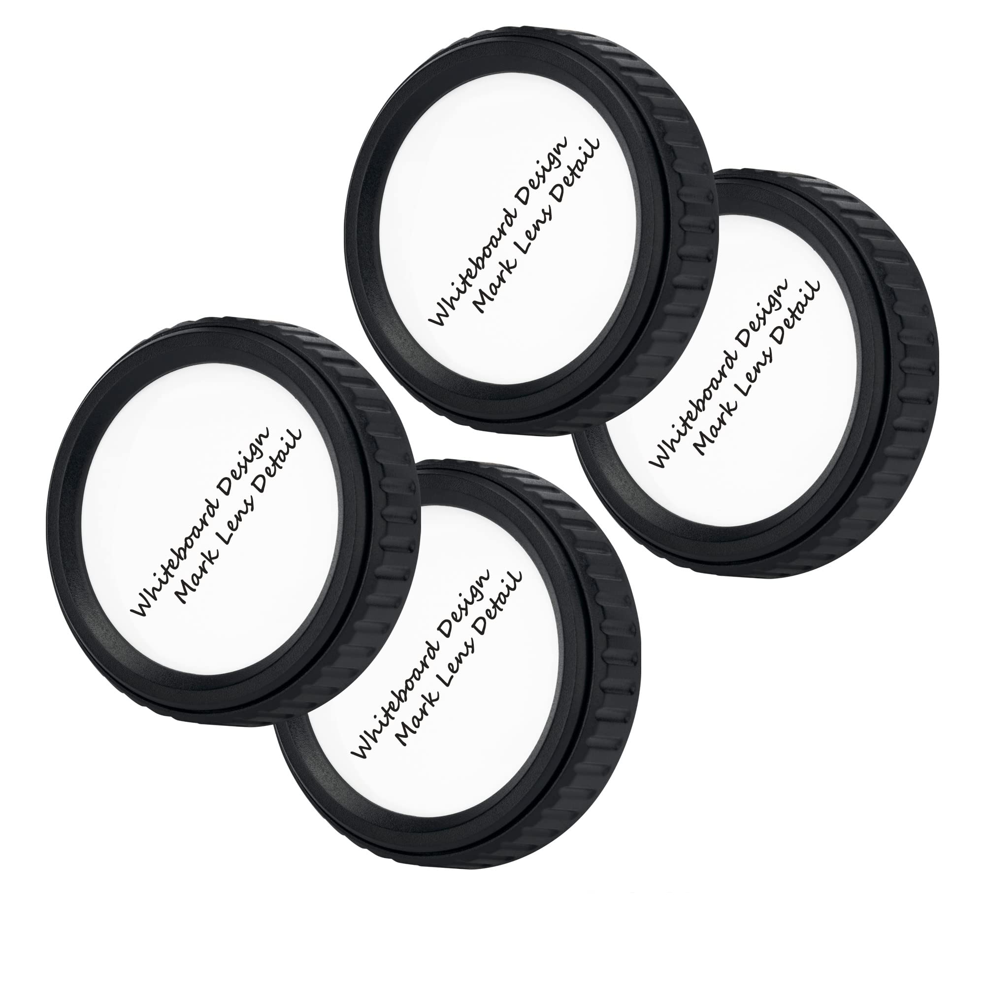 JJC Markable Camera Rear Lens Cap for Canon EOS EF EF-S Mount Lenses - DIY Writable Lens Focal Ranges Organized Better - Pack of 4