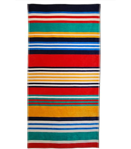 Reversible Premium Beach Towel - 34 X 64 Inches, Soft Velour & Absorbent Terry, Ombre Design, 460 GSM - View #2