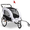 PEXMOR 2-in-1 Dog Bike Trailer,Pet Stroller Dog Trailer for Bicycle w/Universal Hitch,Pet Cart Bike Wagon Cargo Carrier for Dog Shock Absorber & Universal Wheel