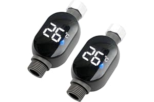 Wireless Shower Temperature Monitor, Hydro-Powered IPX7 Waterproof Sensor with High-Precision LED Display, Real-Time Bath The