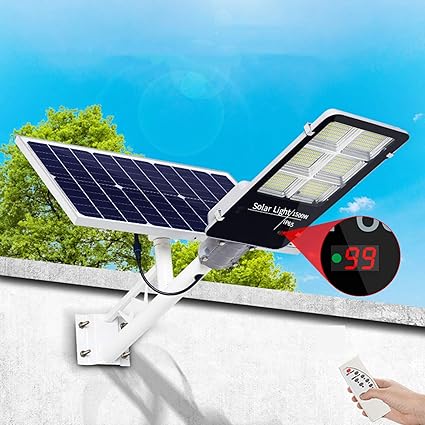Amazon Com Huajin 1200w 1500w 1800w Solar Street Light Outdoor Dusk To Dawn Digital Display Solar Lights With Remote Control Human Body Induction Solar Led Flood Light 1200w Sports Outdoors