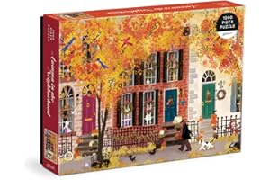 Autumn in The Neighborhood 1000 Piece Puzzle from Galison - 27" x 20" Beautifully Illustrated Puzzle from Joy LaForme, Thick & Sturdy Pieces, Challenging Activity for Adults, Unique Gift Idea!