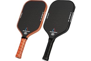 AUGOCEAN Pickleball Paddles Set of 2,Carbon Pickleball Paddle Set Pro,3K Raw Carbon Fiber Surface with High Grit and Spin,T700SC Carbon Fiber Pickleball Rackets 16 MM,USAPA Approved,2 Covers