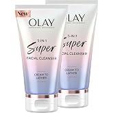 Olay Super Face Wash, Advanced Deep Clean Facial Cleanser &amp; Hydrating Formula for All Skin Types, Makeup Remover, Enhances Moisture Balance, Promotes Radiant &amp; Smooth Skin, 4.5oz (Pack of 2)