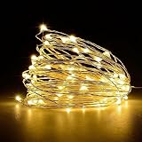 Jsdoin 50 LED Battery Fairy Lights 5M 16ft Warm White Indoor Outdoor Decor