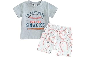 ALLSHOPE Toddler Baby Boy Summer Outfit Short Sleeve Letter Print T Shirt Top and Casual Shorts Set Cute Infant Newborn Clothes