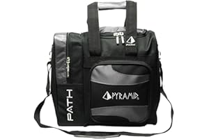 Pyramid Path Deluxe Single Tote Bowling Bag with Large Separate Compartment for Bowling Shoes (Up To US Mens Size 15) or Accessories - Holds One Bowling Ball