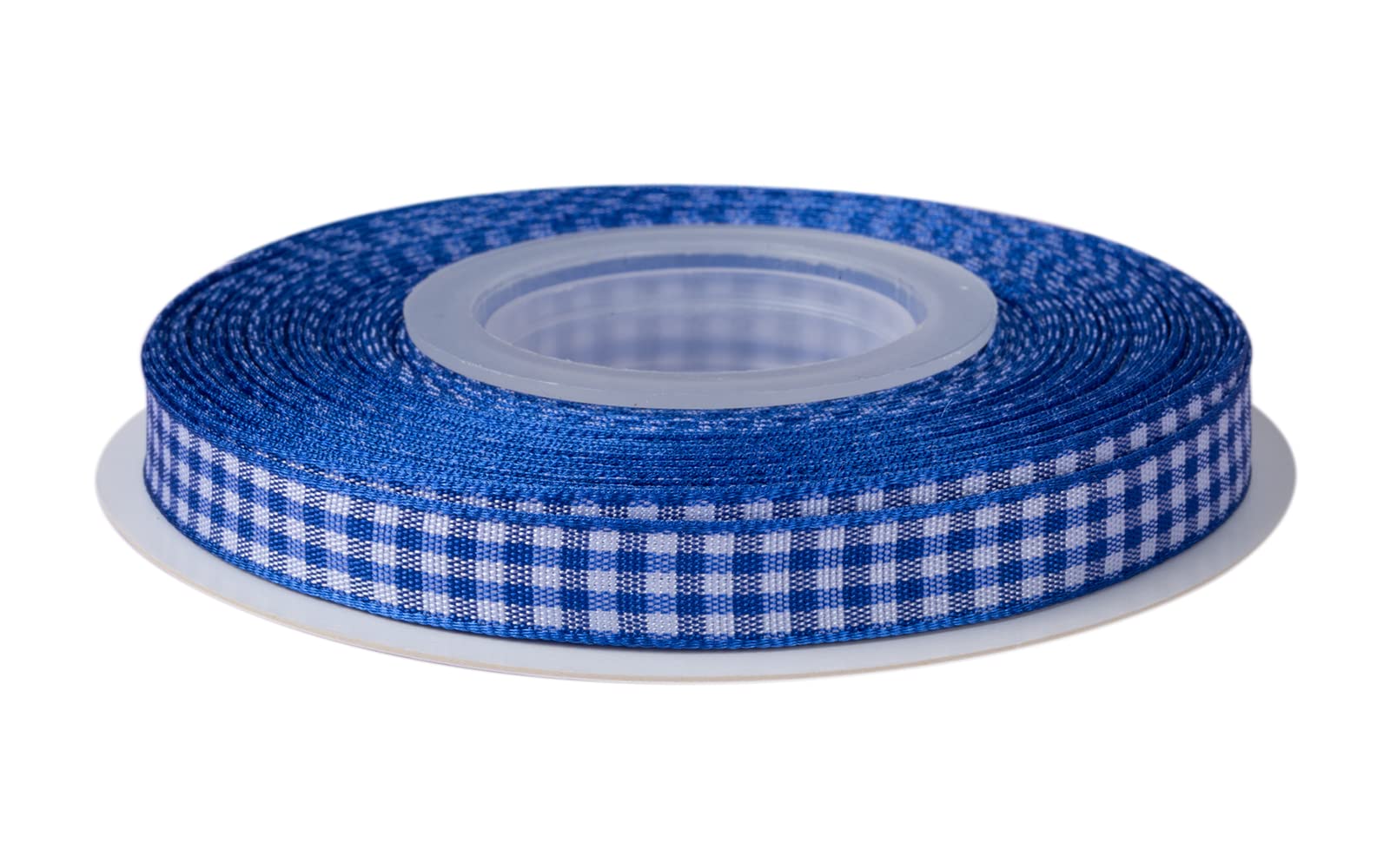 Ribbonitlux Gingham Ribbon, 9mm X 22 Meters, Plaid Checkered Ribbon with Woven Edge, Buffalo Straped Ribbon for DIY Crafts Decoration, Flower Bouquet Wrapping Home Decoration (Royal)