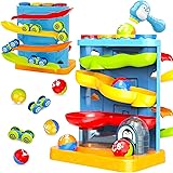 Toddler Toys, 2 in 1 Pound a Ball Toy & Car Ramp Race Track, Learning Active Early Developmental Toy, Fun Learning Toy, Monte