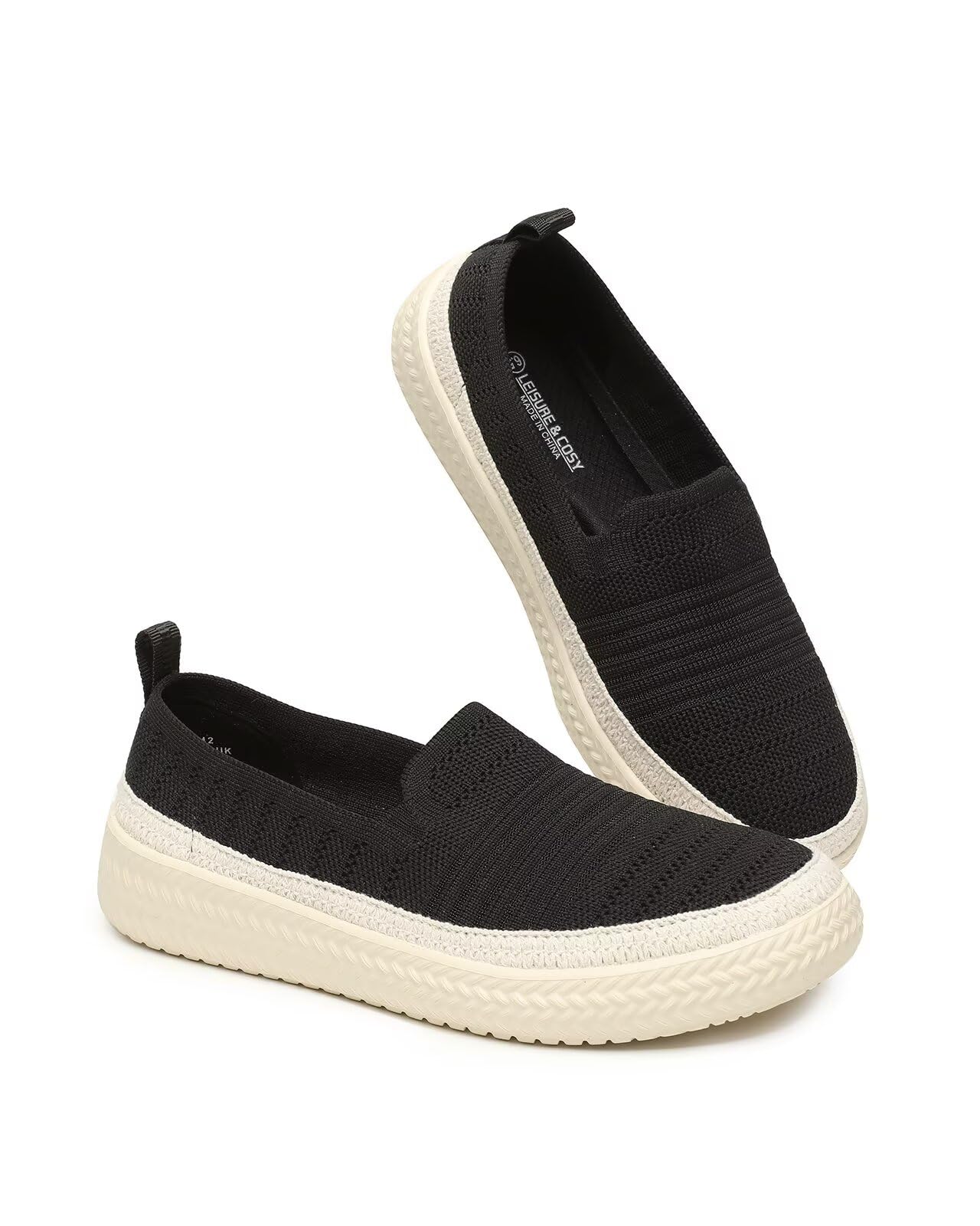 Photo 1 of *USED*
ZUXYAFU Women's Knit Loafers Round Toe Loafer Flats Comfortable Casual Walking Work Penny Driving Dressy Slip-on Shoes, 042 Black 9 US