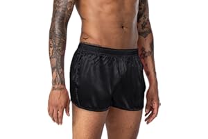 FIROTTII Men's 3 inch Satin Boxers Silk Satin Sleep Lounge Shorts Pajamas Bottom