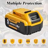 Waitley 18V 5.0Ah Replacement Battery for Dewalt 18V XR DCB184/182 view 3
