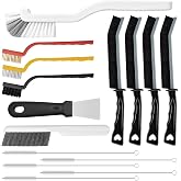 15 Pcs Crevice Cleaning Brush, Multifunctional Grout Brush and Straw Brush | Hard Bristle Scrub Brushes Tools; Non-Slip Handle; Hanging Hole; Multi-use for Cleaning Bathroom, Kitchen and Corners