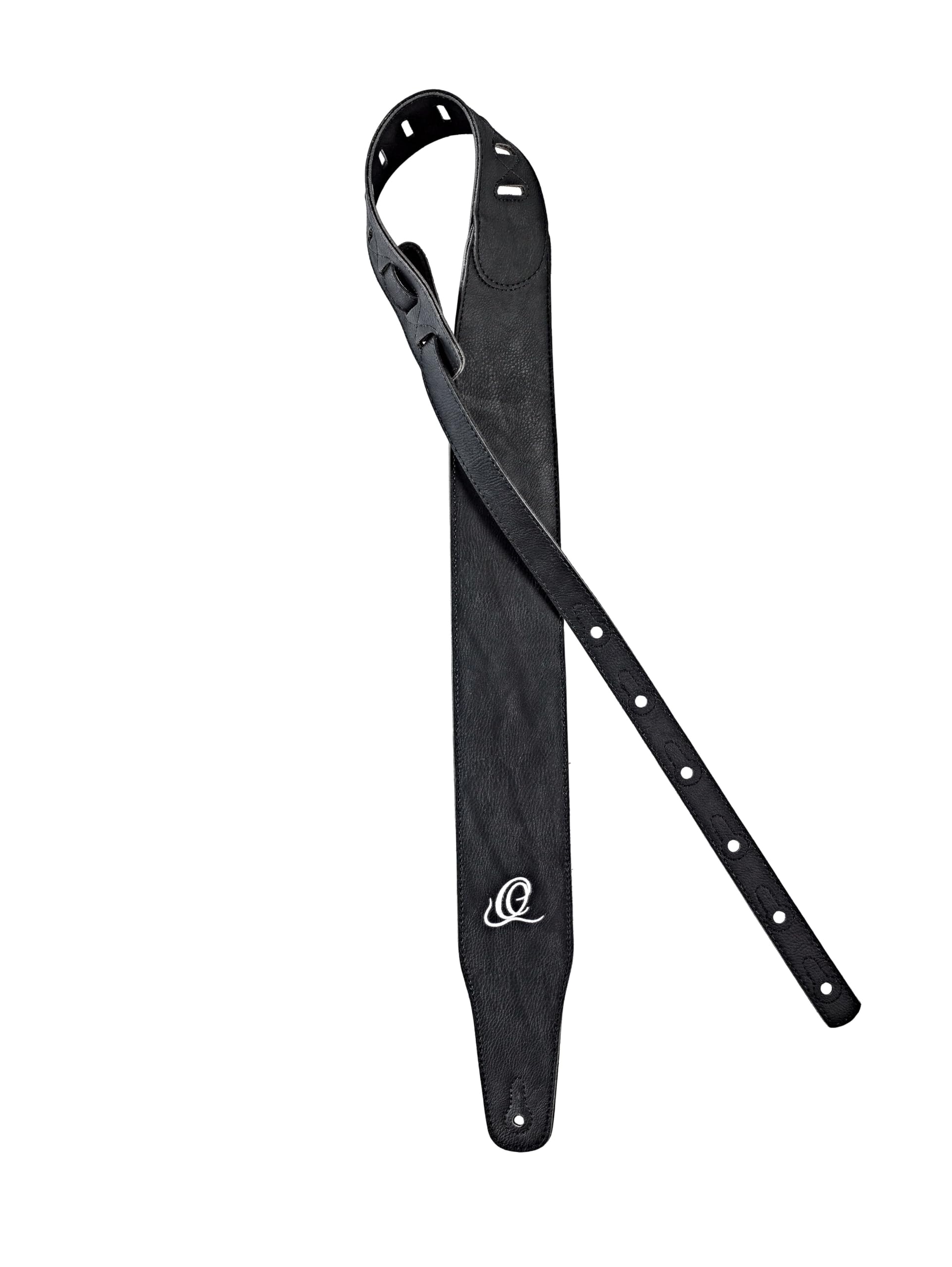Ortega Guitars Vegan Guitar Strap – Adjustable – Acoustic Guitar / Bass, Electric Guitar / Bass – Vegan Series – Black (OSVG-75BK)