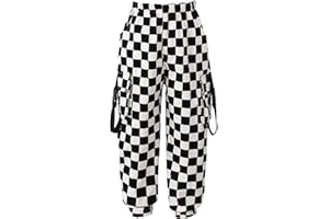 Oyolan Kids Girls Jogger Cargo Pants Loose Casual Baggy Sweatpants Jazz Hip Hop Street Dance Performance Trousers