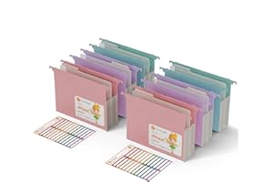 ECOSTASH Extra Capacity Hanging File Folders, 3.15" Reinforced Wheat Straw Expanding Hanging Folder Letter Size, Heavy Duty for Filing Cabinets, File Organizer for Office & Home-6 Packs