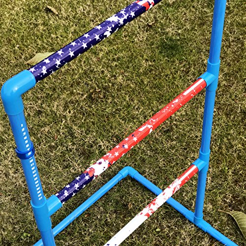 JAPER BEES Patriotic Rope Ladder Golf Toss yard game, Blongo Bolo Ball Lawn Game