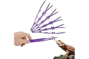 haizusai 5-Pack Reptile Feeding Tongs Set - Hygienic Anti-Slip Purple Tweezers for Bearded Dragons, Lizards, Snakes, Aquariums & Small Animals(Five Colors to Choose from)