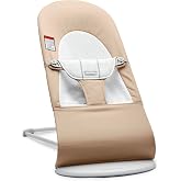 BabyBjörn Bouncer Balance Soft, Beige/Gray, Woven/Jersey | 2-in-1 Adjustable Baby Bouncer Seat and Toddler Chair, Newborn to 