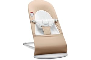 BabyBjorn Bouncer Balance Soft, Woven, Beige/Grey, 2-in-1 Adjustable Baby Bouncer Seat and Toddler Chair, Newborn to Toddler 