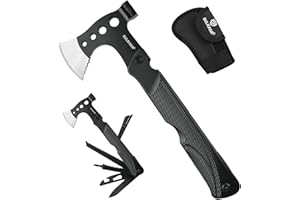 SULKADA Camping Hatchet Multitool Axe Survival Gear Christmas Stocking Stuffer Gifts for Men 14-in-1 Axe Hammer for Camping S