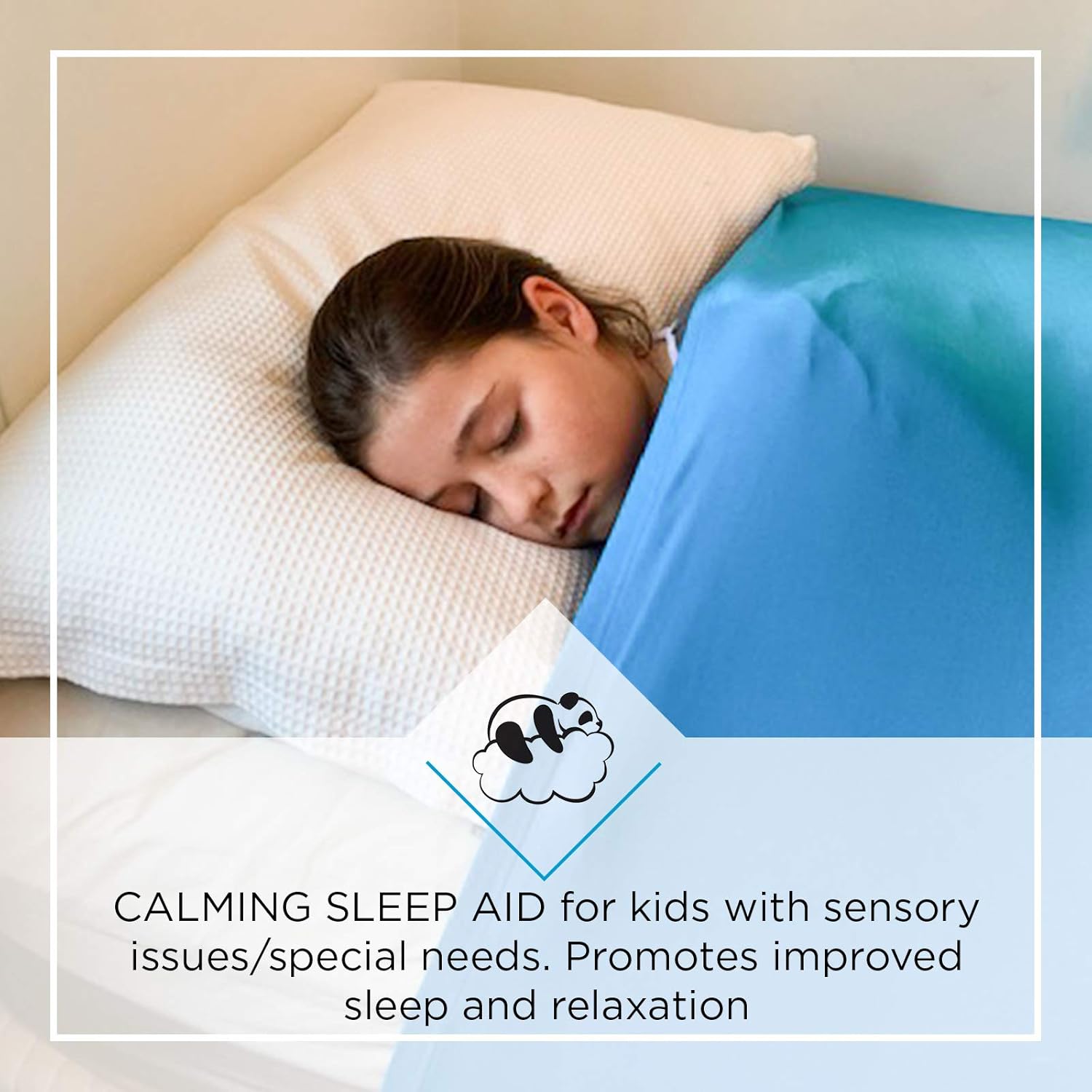 Sensory Compression Bed Sheet | Bonus eBOOK + Sleep Journal | Twin Size | Alternative to Heavy Weighted Blankets | Stretchy, Breathable, Firm Pressure for Calming & Relaxing Sleep | Aqua: Health & Personal Care