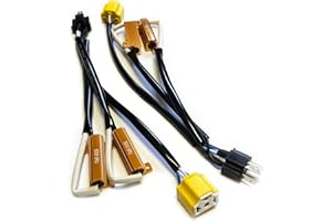 O-NEX H4 9003 LED Load Resistor Kit 50W 8ohm Headlight Bulb Relay Harness Adapter Anti Flicker Error Decoder Warning Canceller
