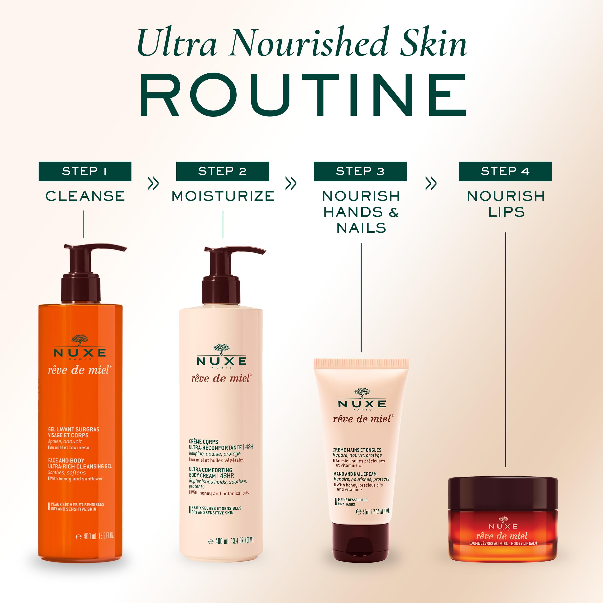 Nuxe Rêve de Miel Ultra Nourishing Lip Balm With Honey Shea Butter and Vitamin E for Cracked and Dry Lips, 0.52 Oz