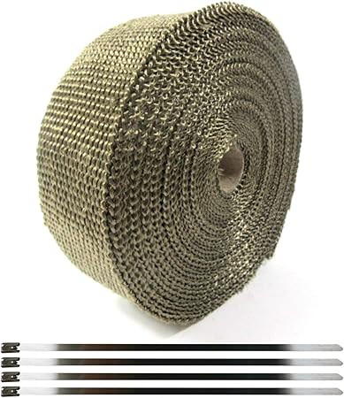 Amazon Co Jp サーモバンテージ バイク マフラー エキマニ エキパイ 耐熱布 1260度 放熱抑制 グラスファイバー 結束バンド付 汎用品 Threebox スリーボックス スポーツ アウトドア