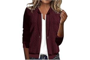 LEHOZIHEQ Women's Oversized Zip Up Hoodies Sweatshirts Cable Knit Sweater Fall Outfits Casual Drawstring Jackets with Pockets