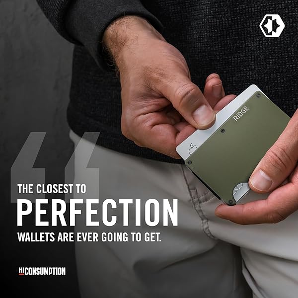 THE RIDGE WALLET FOR MEN – SLIM MINIMALIST COMPACT WALLET AND CARD HOLDER, RFID PROTECTED FRONT POCKET WALLETS FOR MEN WITH INTEGRATED MONEY CLIP (MATTE OLIVE)