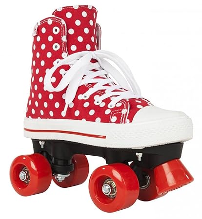 Rookie Canvas High Polka Dots, Rollschuhe Unisex Kinder, Canvas High Polka Dots, rot/weiß