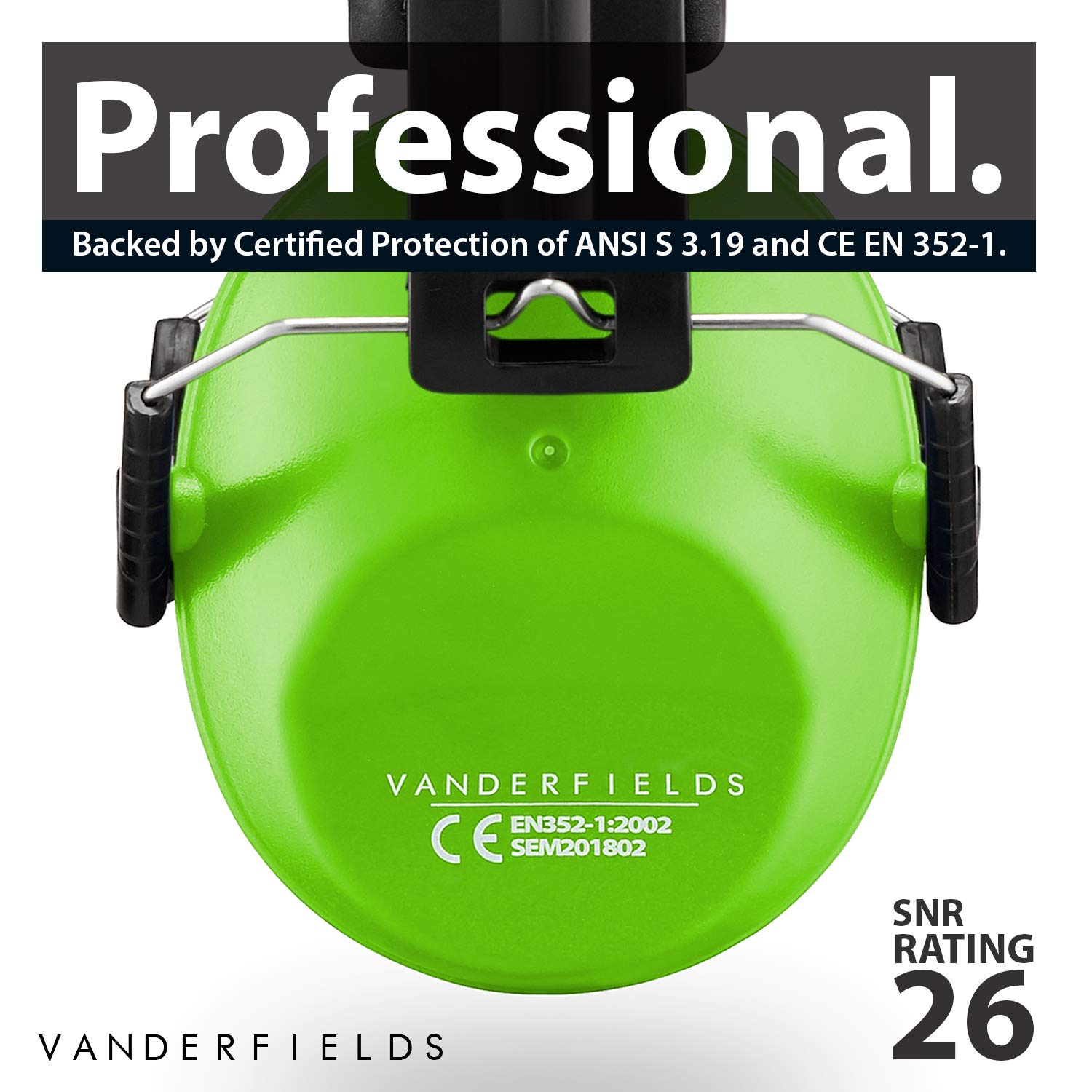 Vanderfields Premium Hearing Protection Ear Defenders, Broad Spectrum Sound Reduction 33 dB at 2K Hz Noise Cancelling - Image 4