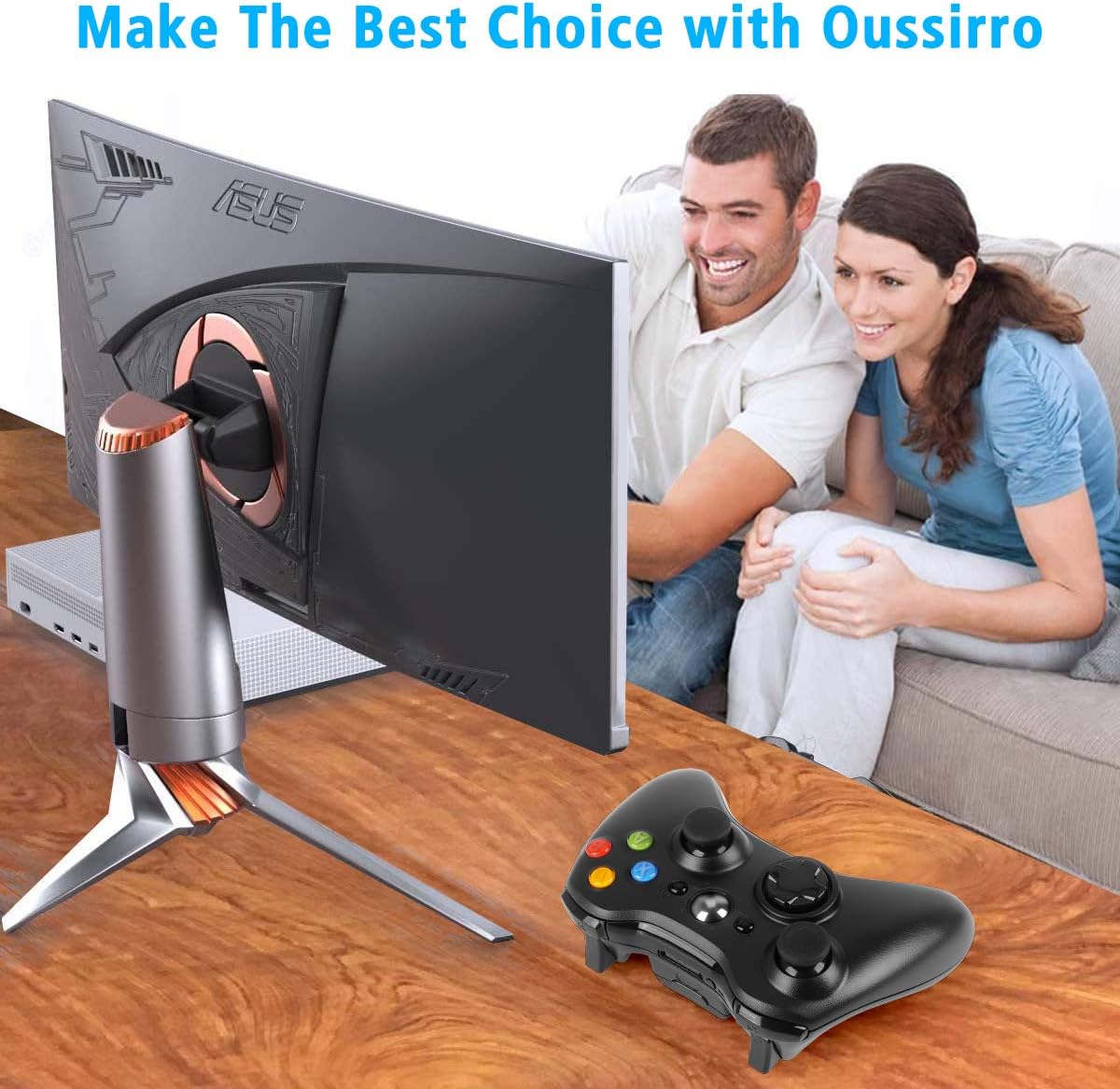 Wireless Controller for Xbox 360, Oussirro 2.4GHZ Remote Joystick Gamepad for PC Windows 7,8,10 with Receiver Adapter, No Audio Jack, Black: Electronics