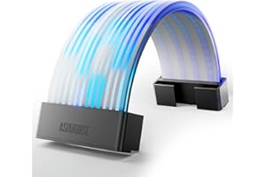 Asiahorse Aurora Argb PSU Cover with 108 Addressable LEDs, Aurora Argb Power Cable Cover for Motherboard and Gpu Pc Power Supply, 5v 3pin Argb Sync, Fit for 12+4-Pin/8pin/24pin Power Supply