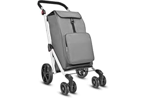 Folding Shopping Cart with Wheels, Collapsible Rolling Grocery Cart and Removable Waterproof Bag, Trolley Utility Cart with A