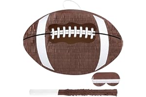 Hooqict Football Pinata with Bat Stick & Hanging Loop for Boys Football Birthday Party Decorations Game Day Tailgate Party Supplies Kids Sports Ball Pinata