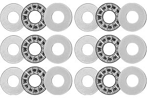 uxcell AXK1024 Thrust Needle Roller Bearings with Washers 10mm Bore 24mm OD 2mm Thickness 6pcs