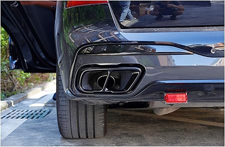 Amazon マフラーカッター のためにbmw X5 G05 X 7 G07 19ステンレス鋼の車部品テールマフラー排気管出力カバートリムシルバーブラック 排気 リアテール バンパー リア リヤ マフラー 色 ブラック マフラーカッター 車 バイク