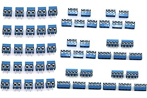 DGZZI 50pcs Blue 5mm Pitch PCB Mount Screw Terminal Block Connector for Arduino (20pcs 2 Pin + 15pcs 3 Pin + 15pcs 4 Pin)