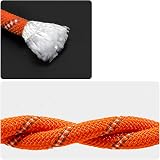 NorthPada Nylon Outer Polyester Inner 12mm 20m Orange Boat Rope with Carabiners view 2