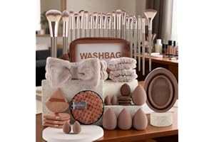 42Pcs/set Beauty Makeup Tools Combo Set with Cosmetic Bag Face Washing Full Set Non-Latex Water Absorbent Beauty Blender Egg 