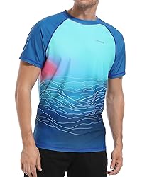 VAYAGER Men's Swim Shirts Rash Guard UPF 50+ Quick