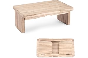 YERGOFE Folding Yoga Meditation Bench - Yoga Kneeling Bench for Adult, Wooden Zen Meditation Stool Kneeling Bench for Yoga Practice (Light Brown)