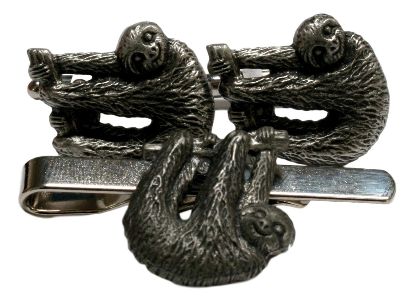 Sloth Cufflinks and Tie Bar Slide Gift Set 435