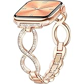 Filoto Bling Band Compatible with Apple Watch 38mm 40mm 41mm 42mm 44mm 45mm 46mm 49mm for Women, Thin Metal Strap Dressy Slim Jewelry Bracelet for iWatch Band Series 11 10 9 8 7 6 5 4 SE 3 2 1 Ultra
