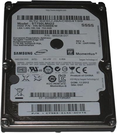 Seagate Momentus 750GB 2.5 inch Internal Hard Drive HDD