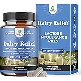 Lactose Intolerance Pills 90 Days Supply - Fast Acting Dairy Digestive Enzymes - Dairy Relief Pills for Digestion, Bloating, Gas and Carb Protein - Digestion Supplement for Lactose Intolerance Relief