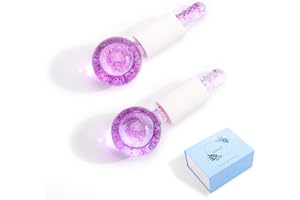 CIBLUTY ICE BEAUTY BALLS for FACIAL, 2PCS Purple Facial Roller for Cold Facial Massage Face Roller Balls with Anti-Freeze Liq