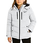 Reebok Girls Winter Coat - Heavyweight Quilted Girls Jacket Zip Up Weather Resistant Puffer Kids Winter Coat with Pockets